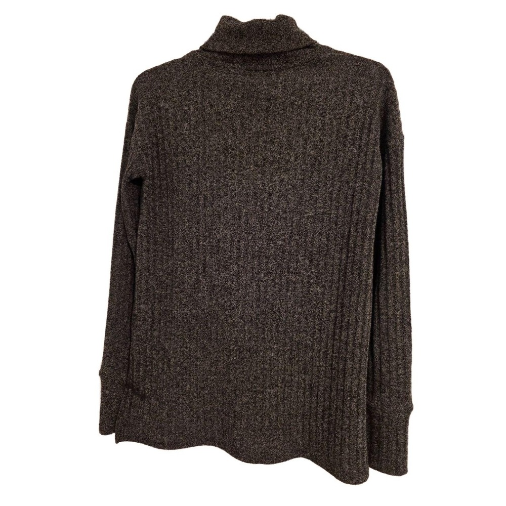 Athleta Gray Ribbed Turtleneck Sweater Thumb Holes Size XXS - Picture 2 of 10
